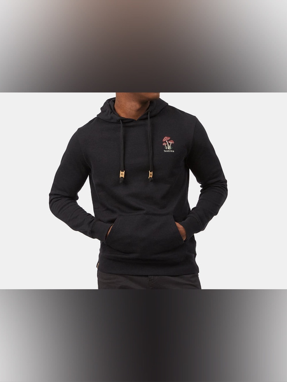 TenTree Black Mushroom Hoodie Size Small